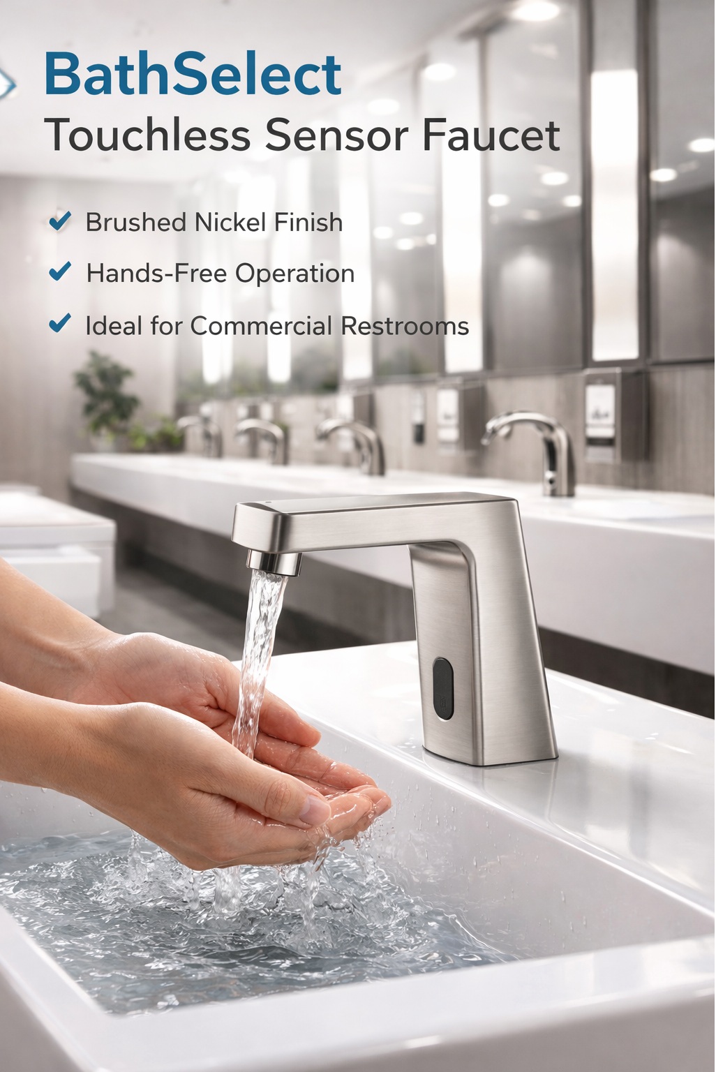 BathSelect Brushed Nickel Touchless Faucet